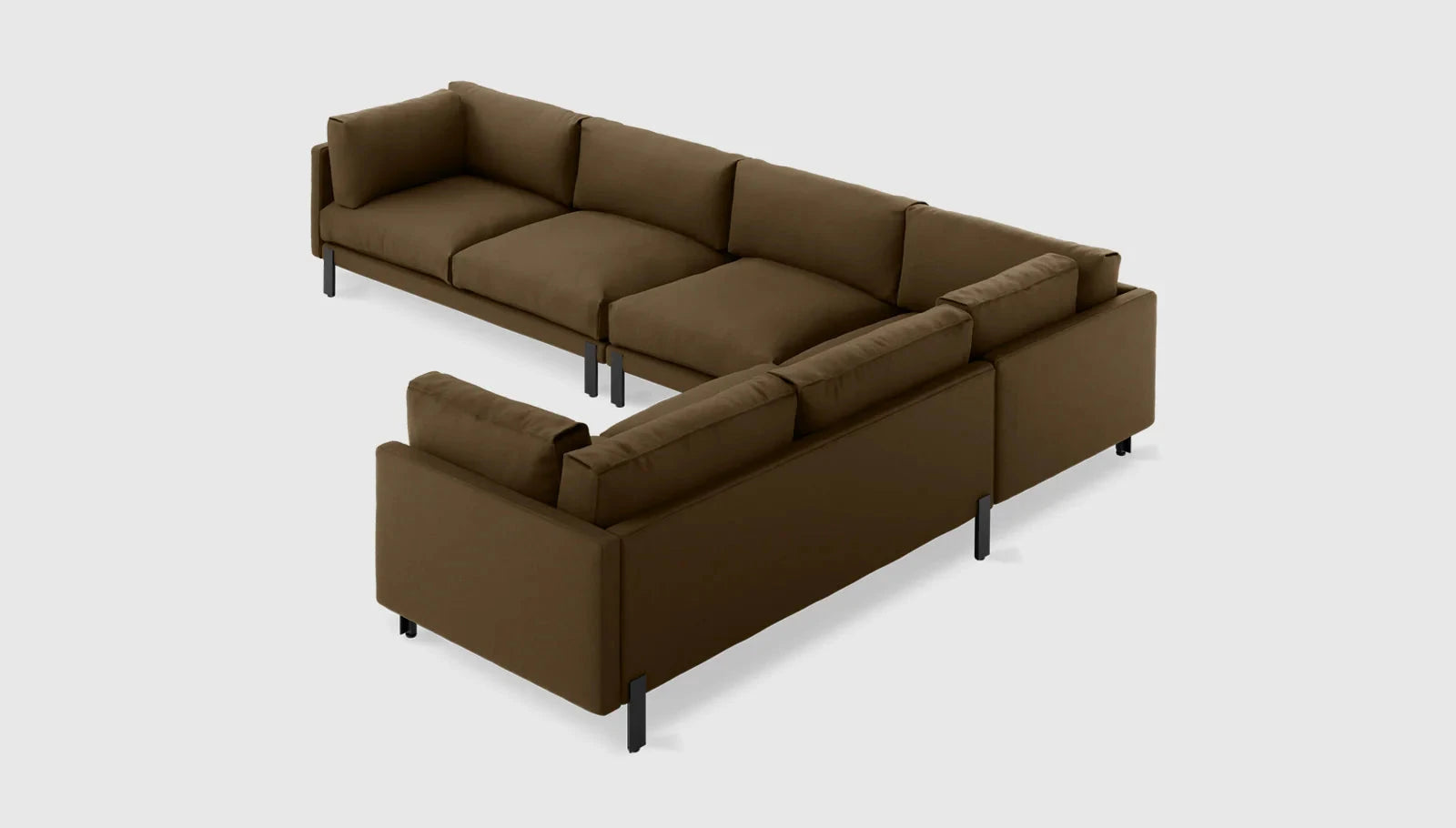 Silverlake XL Sectional Sofa Gus Modern Velvet Cocoa Right Facing