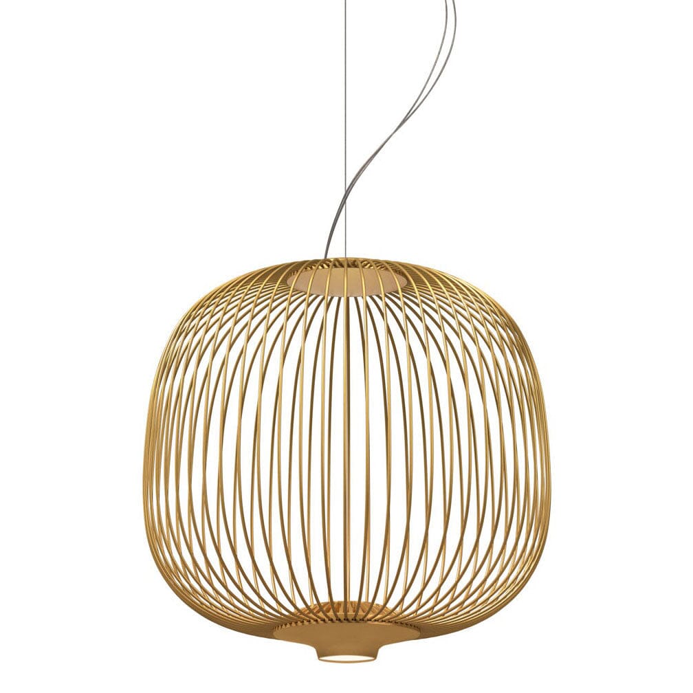 Spokes Led Suspension Lamp suspension lamps Foscarini Spokes 2 midi - gold - 134" cord