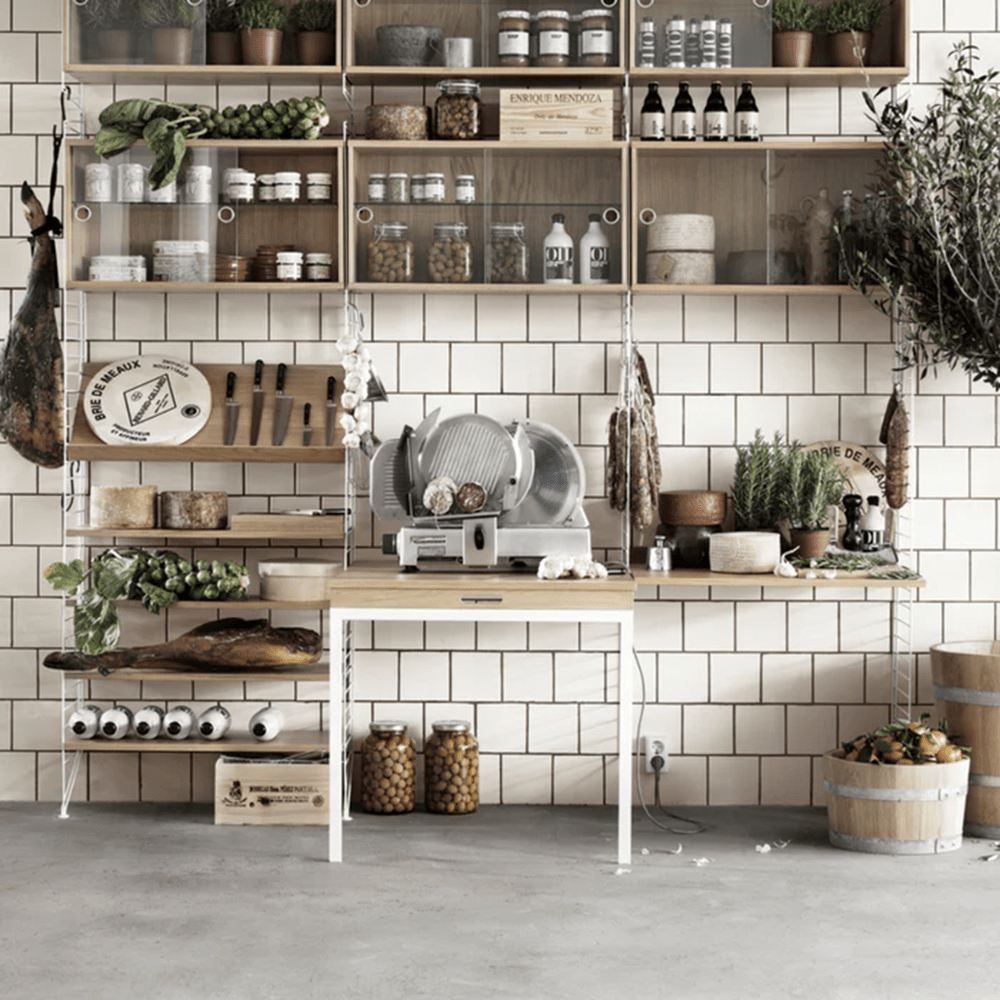 Folding Table Shelves String Furniture