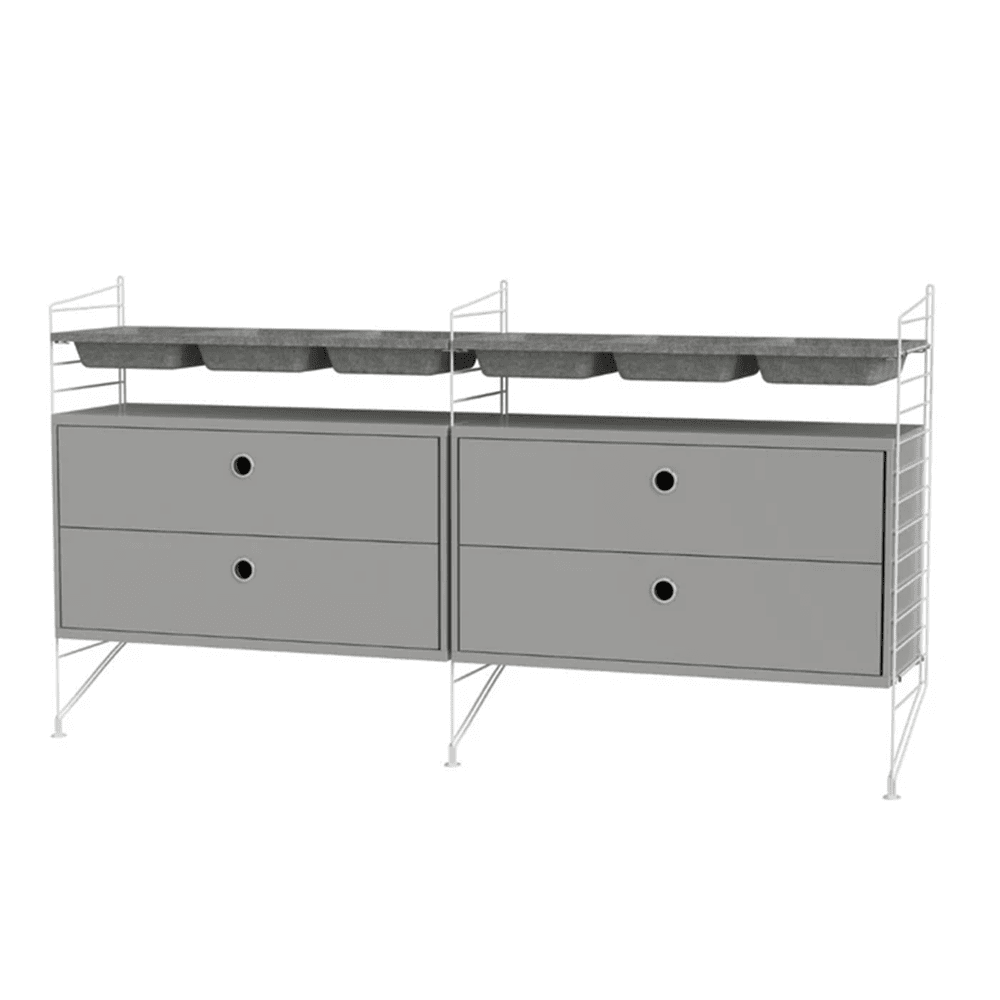 String Bedroom G Shelves String Furniture Grey / White