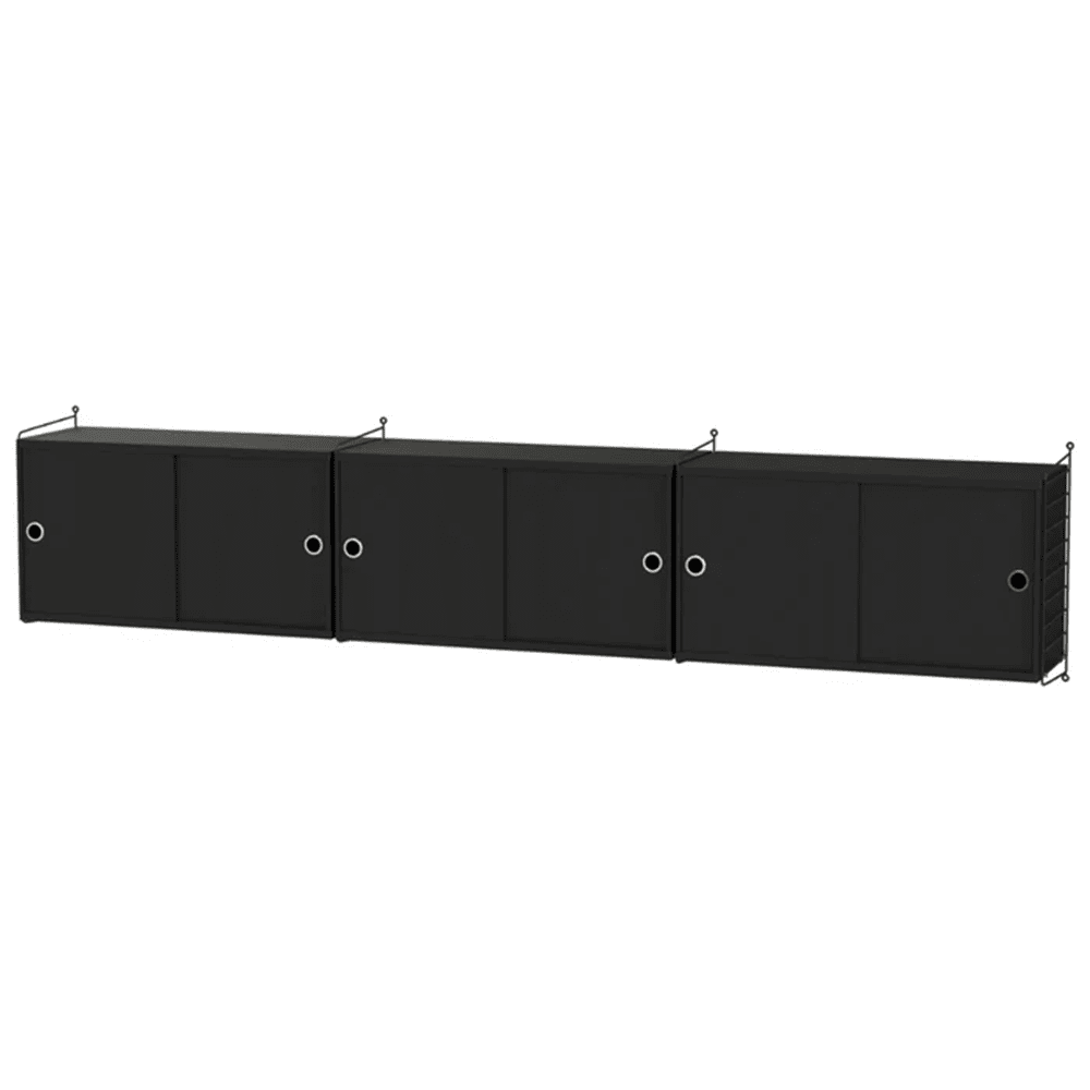 String Living Room D Shelves String Furniture Black Stained Ash / Black