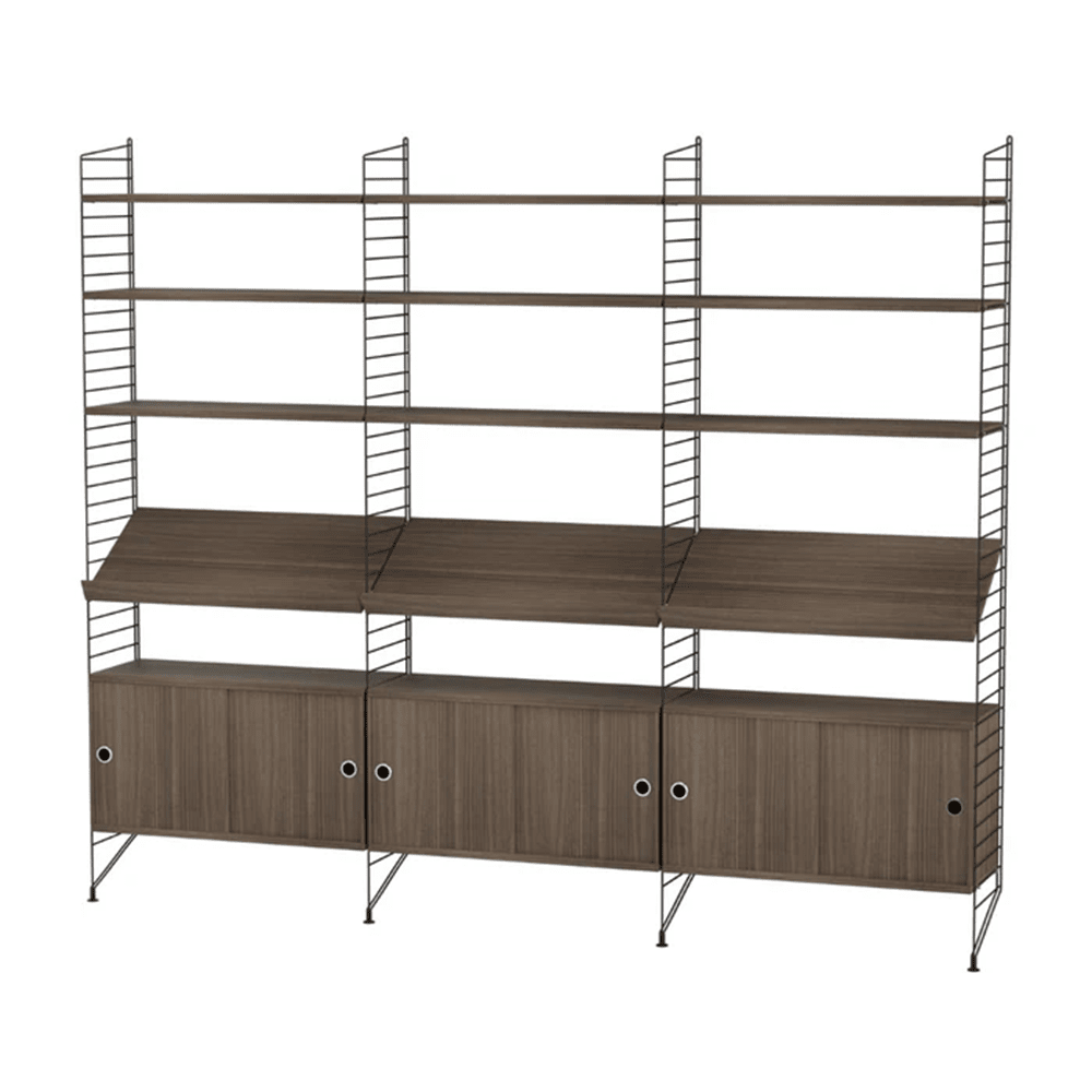 String Living Room G Shelves String Furniture Walnut / Black