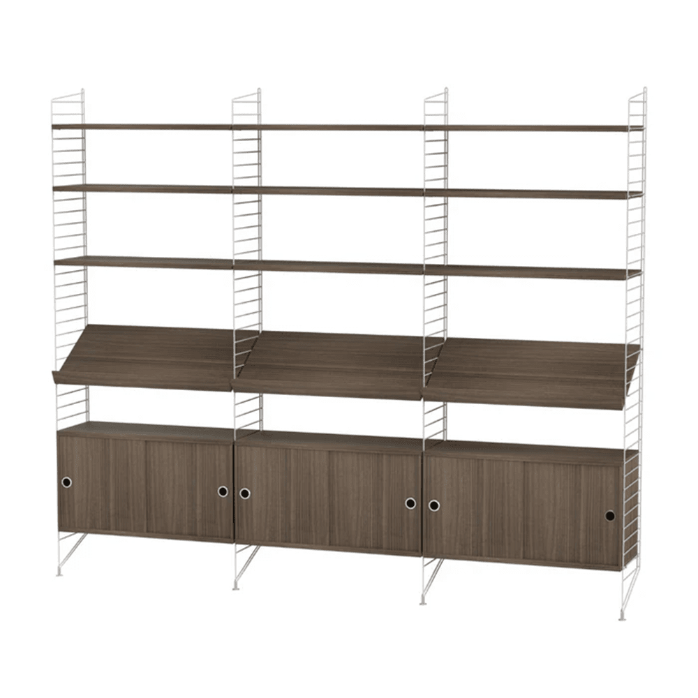 String Living Room G Shelves String Furniture Walnut / Grey