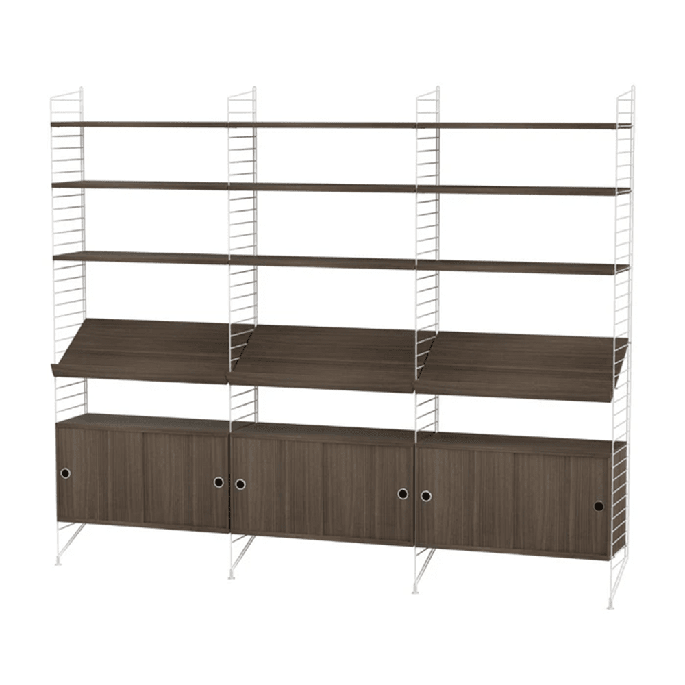 String Living Room G Shelves String Furniture Walnut / White