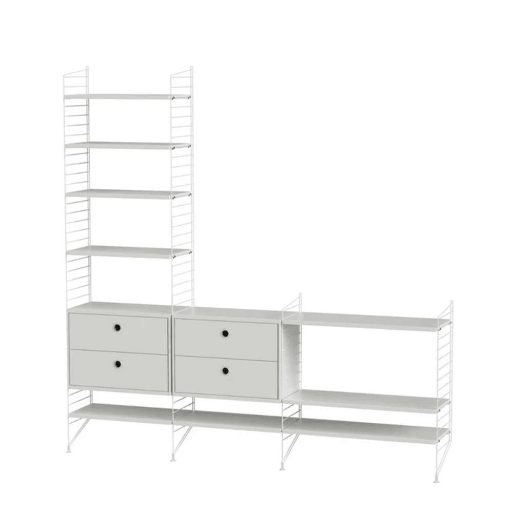 String Living Room J Shelves String Furniture White / White