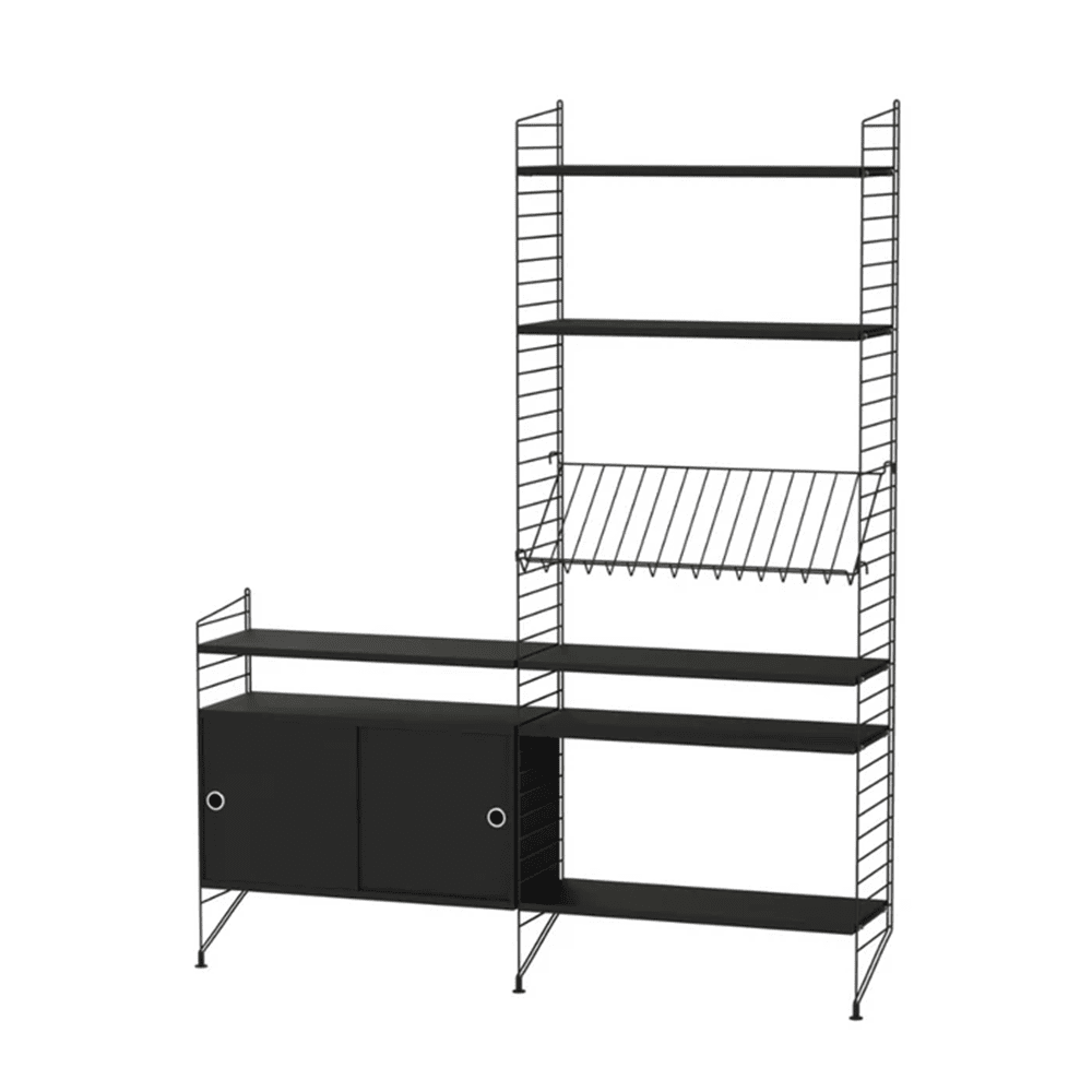 String Living Room K Shelves String Furniture Black Stained Ash / Black