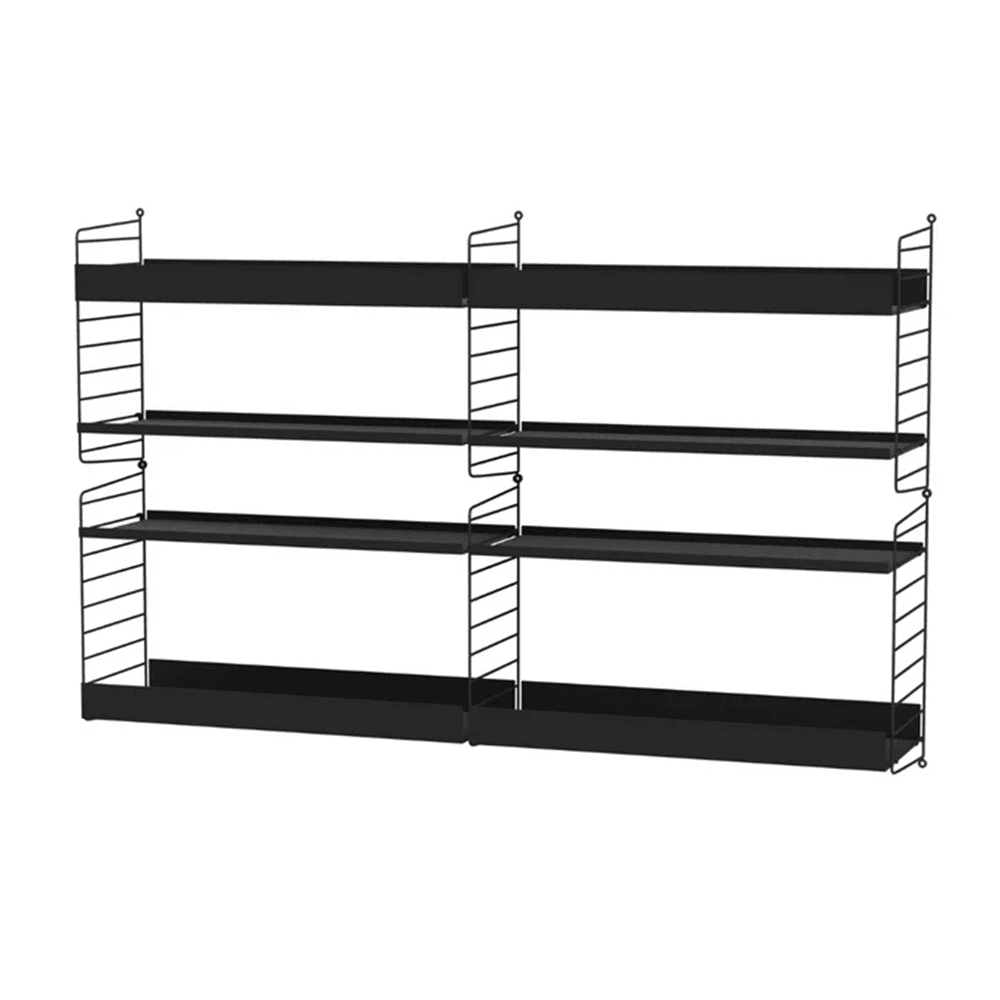 String Living Room L Shelves String Furniture Black / Black