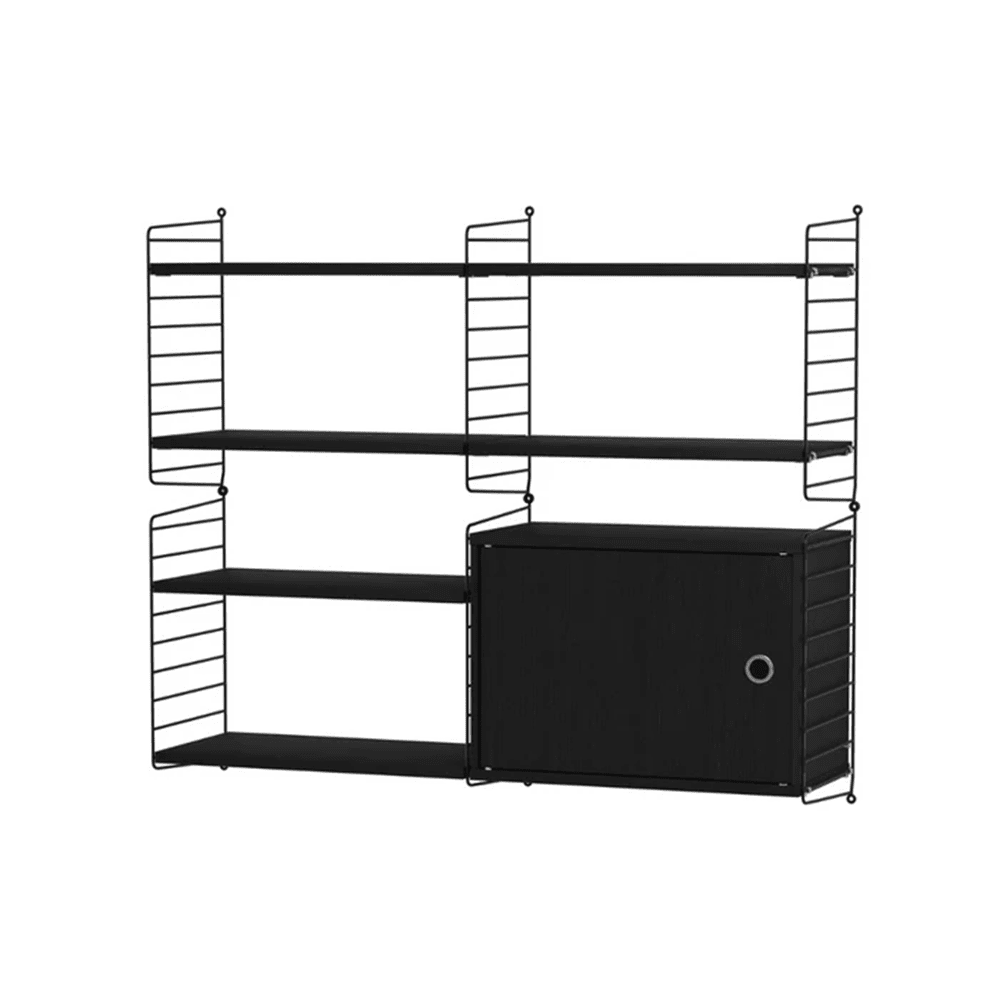 String Living Room R Shelves String Furniture Black Stained Ash / Black