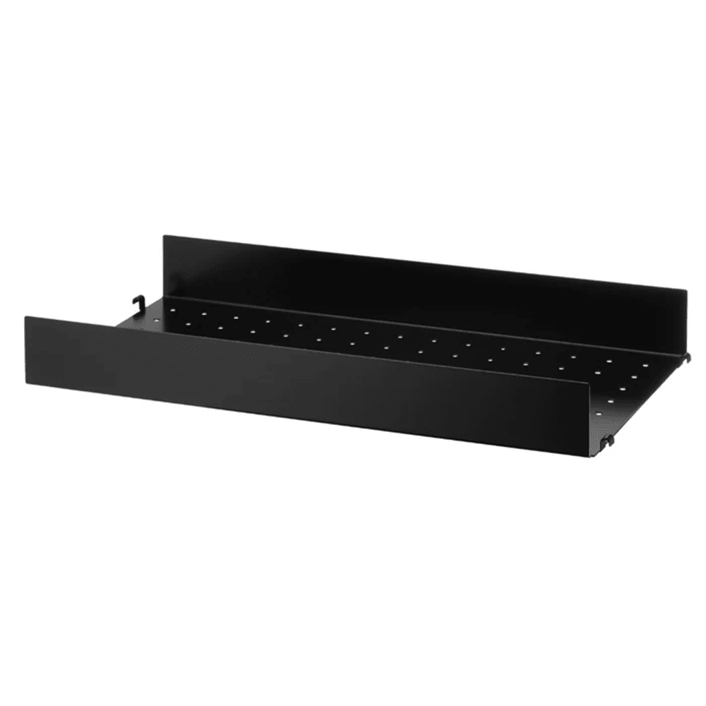 String Metal Shelf with High Edge Shelves String Furniture 22.8 Black