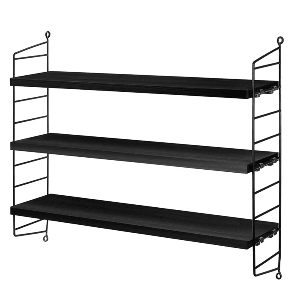 String Pocket Shelf Shelves String Furniture Black Stained Ash / Black