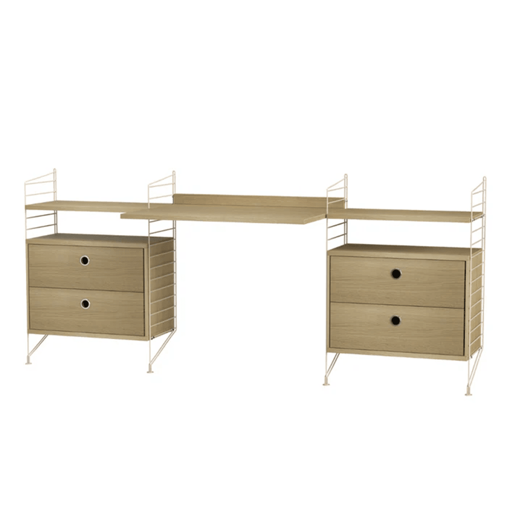 String Workspace C Shelves String Furniture Oak / Beige