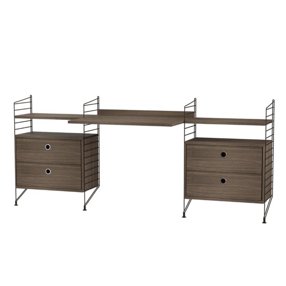 String Workspace C Shelves String Furniture Walnut / Black