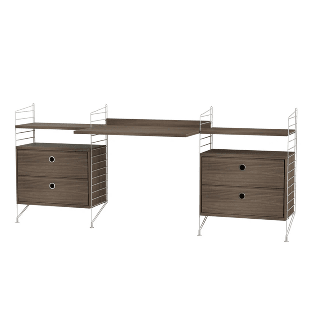 String Workspace C Shelves String Furniture Walnut / Grey