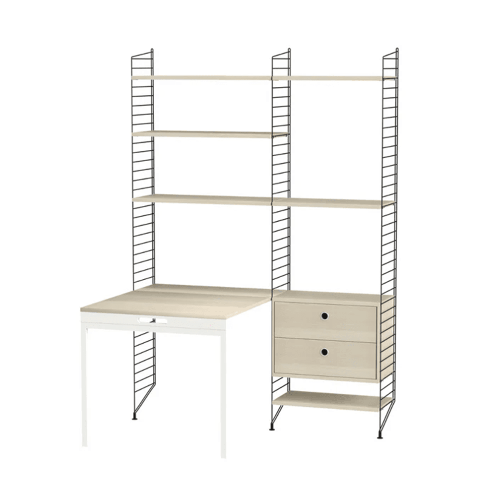 String Workspace E Shelves String Furniture Ash / Black