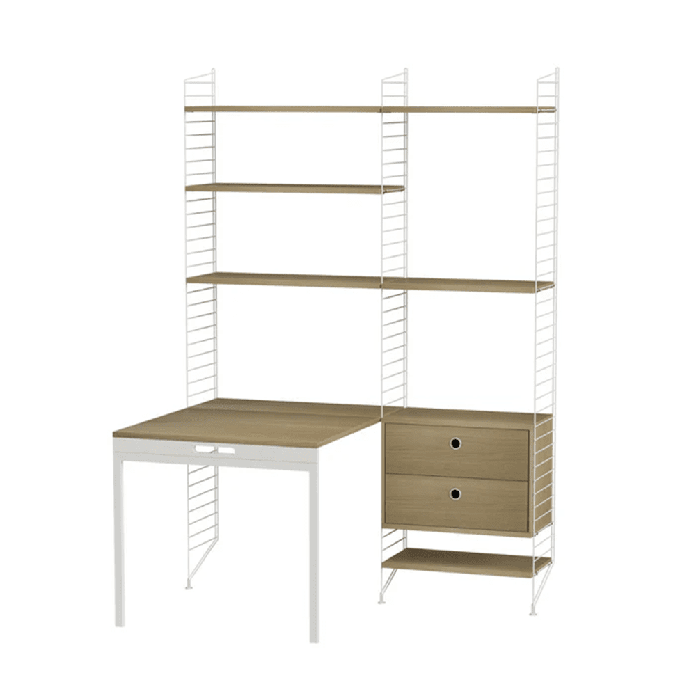 String Workspace E Shelves String Furniture Oak / White