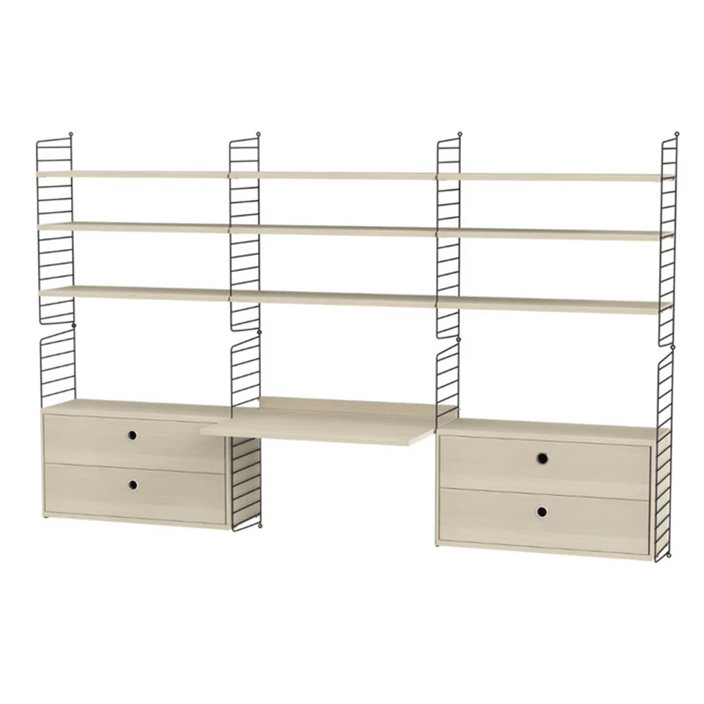 String Workspace F Shelves String Furniture Ash / Black