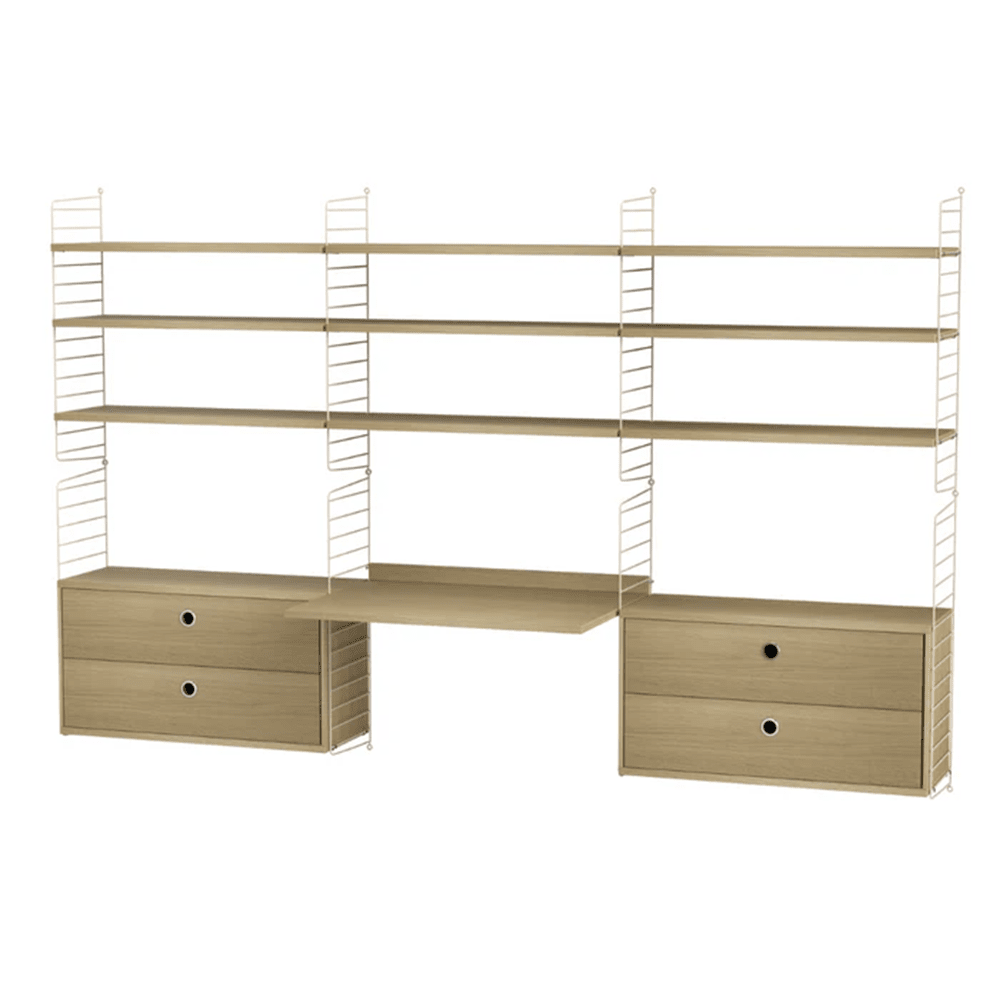 String Workspace F Shelves String Furniture Oak / Beige