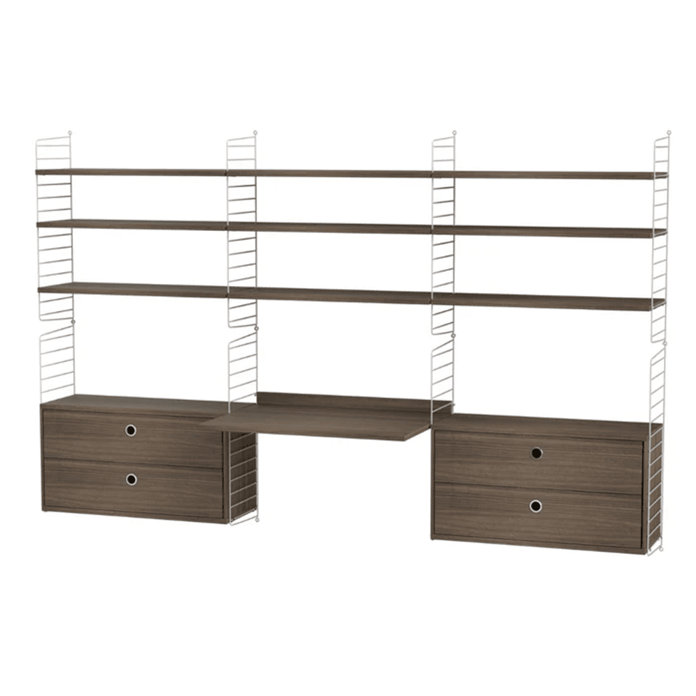 String Workspace F Shelves String Furniture Walnut / Grey