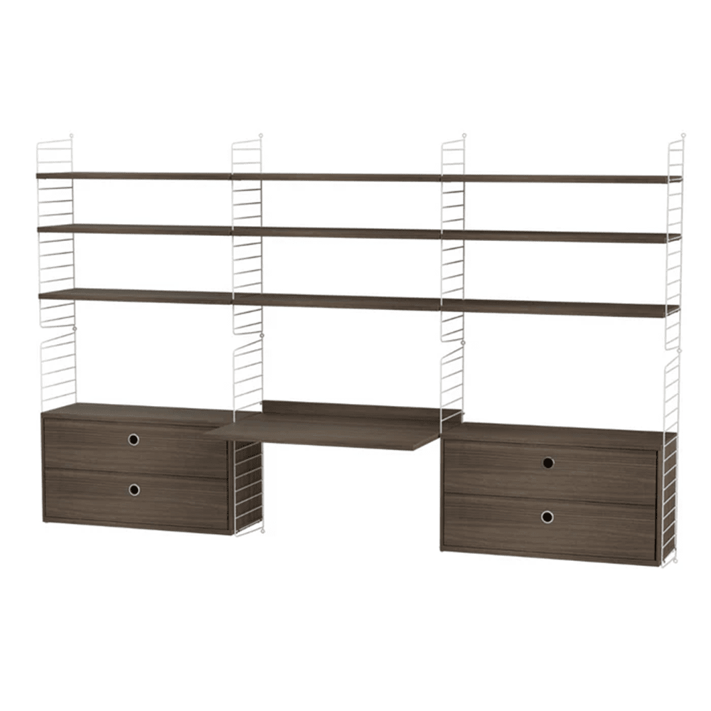 String Workspace F Shelves String Furniture Walnut / White