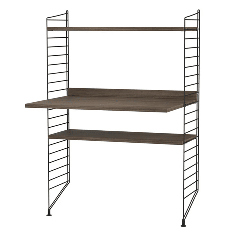 String Workspace H Shelves String Furniture Walnut / Black