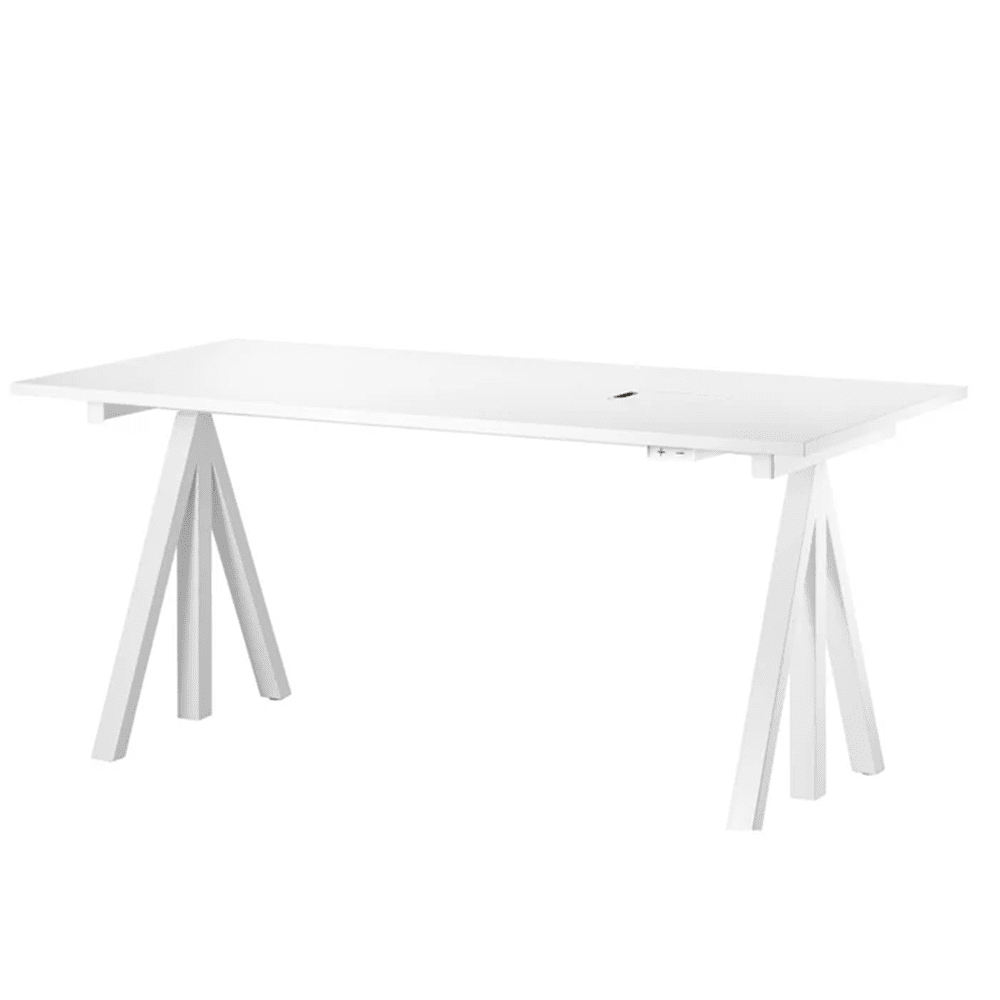 Works Height-Adjustable Work Desk Desk String Furniture 63" White Laminate