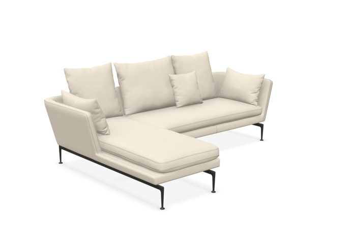 Suita Sofa 2 Seater Open w/Pointed Back Cushions Armrest Right with Chaise Lounge Small Left