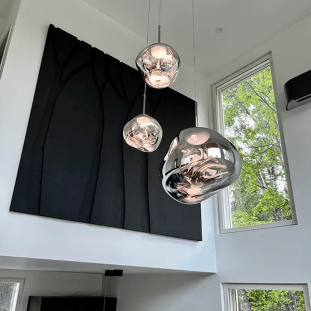 Copper LED Trio Round Pendant System hanging lamps Tom Dixon