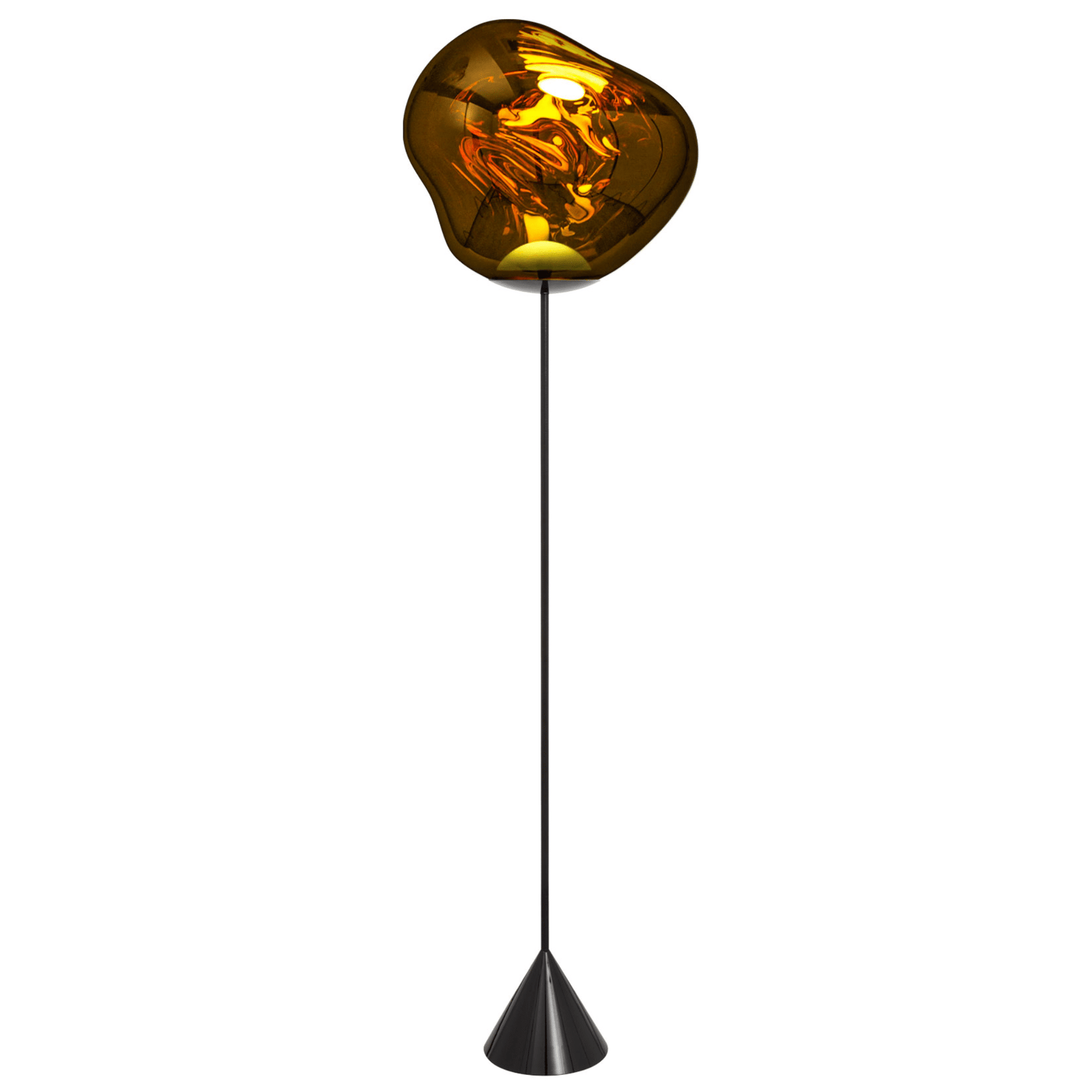 Melt Cone Slim Floor Lamp Floor Lamps Tom Dixon Gold