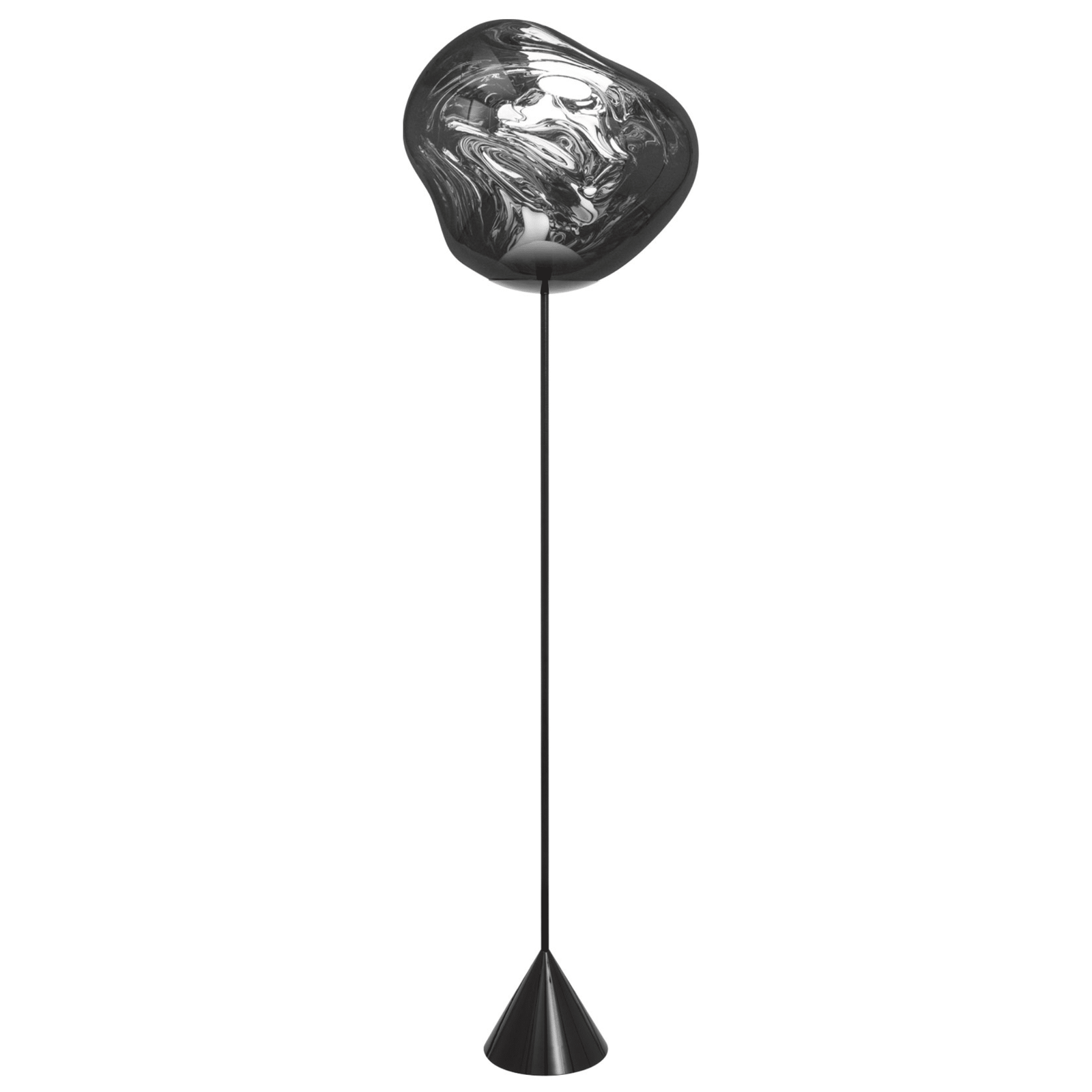 Melt Cone Slim Floor Lamp Floor Lamps Tom Dixon Silver