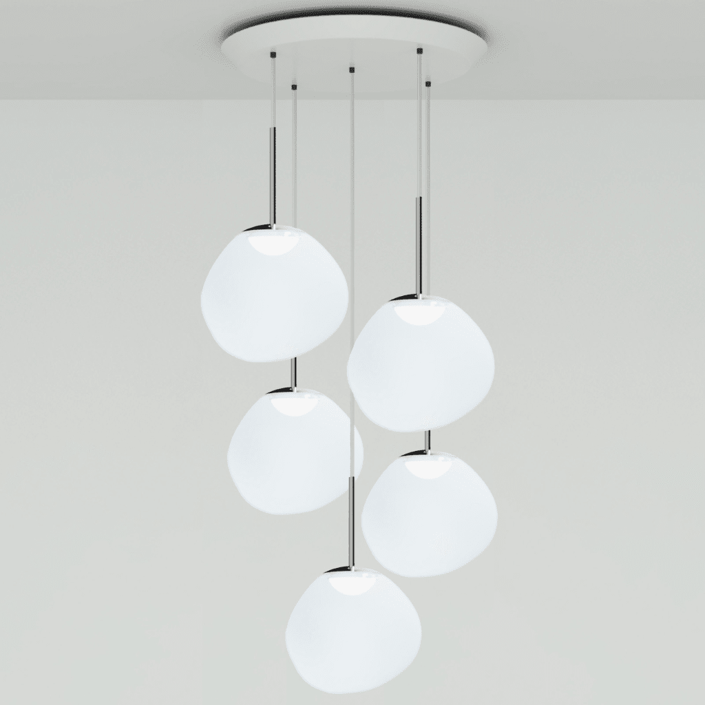 Melt Mini LED Round Pendant Light suspension lamps Tom Dixon Opal/Silver