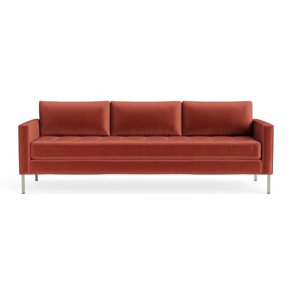 Paramount 95" Sofa Sofa BluDot Tomato Velvet Stainless Steel