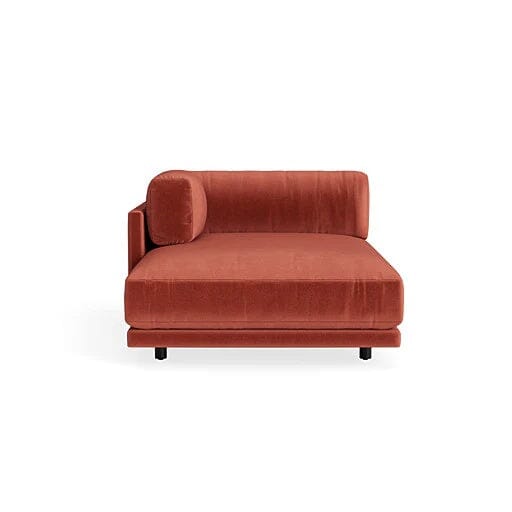 Sunday Chaise Chaise Longue BluDot Left Arm Tomato Velvet