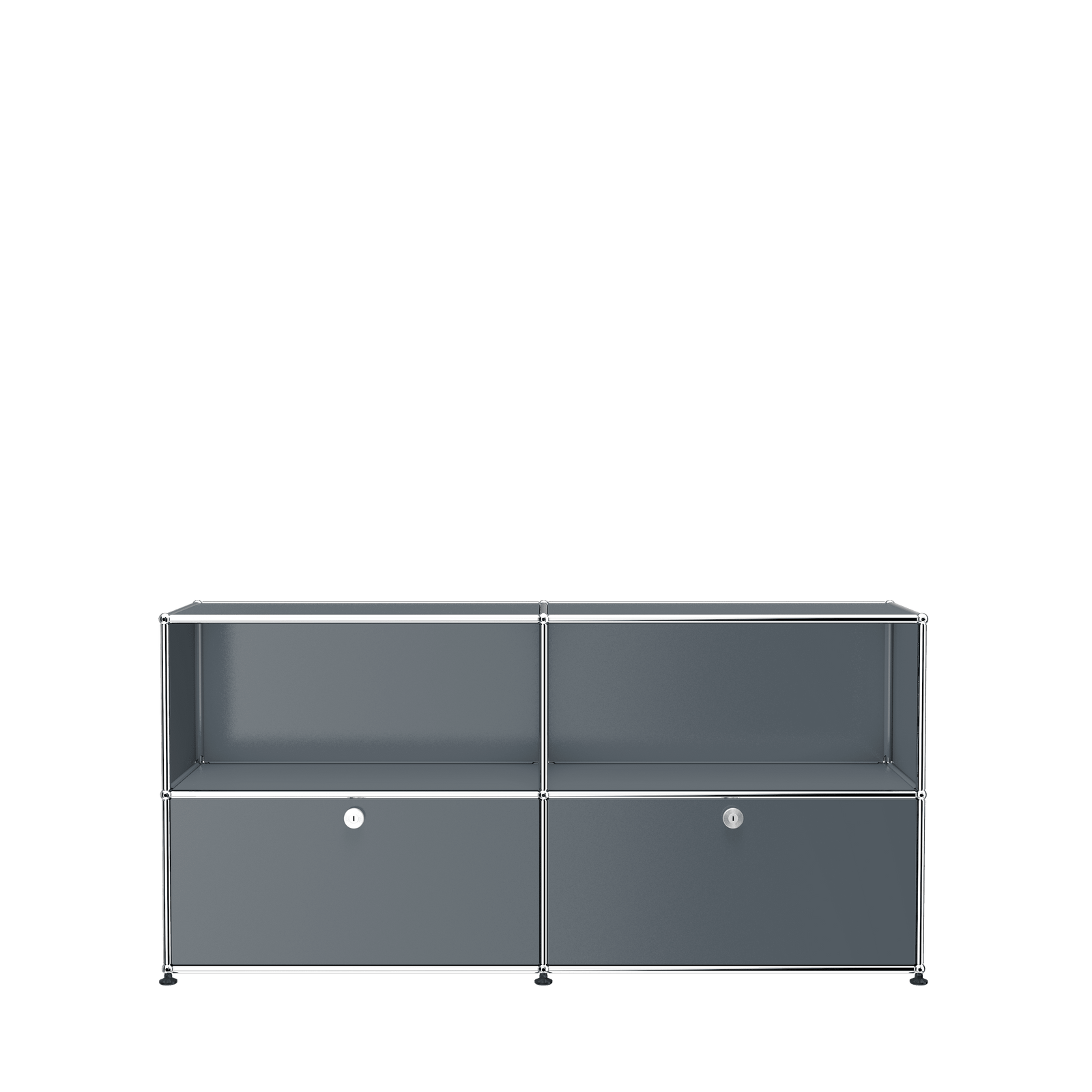 USM Haller Closed Storage Credenza C2A - With Perforated Inside upper Panels storage USM Mid-gray