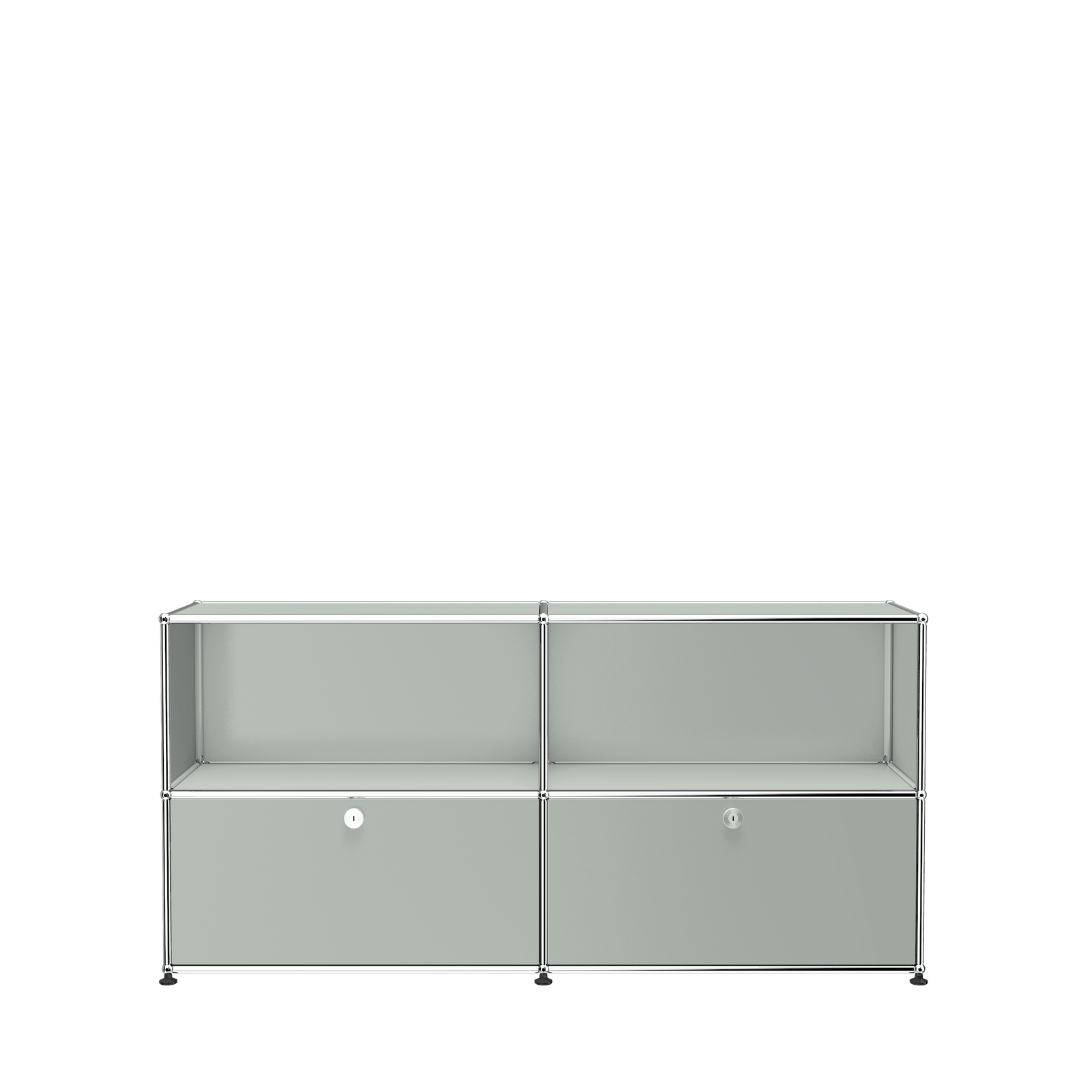 USM Haller Closed Storage Credenza C2A - With Perforated Inside upper Panels storage USM Light Grey