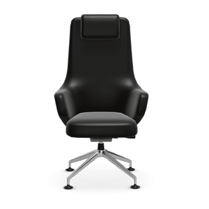 Grand Conference Highback Chair task chair Vitra Leather - Nero Glides for carpet 