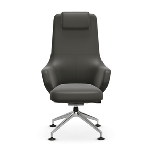 Grand Conference Highback Chair task chair Vitra Leather Premium F - Umbra Grey 61+$1500.00 Glides for carpet 