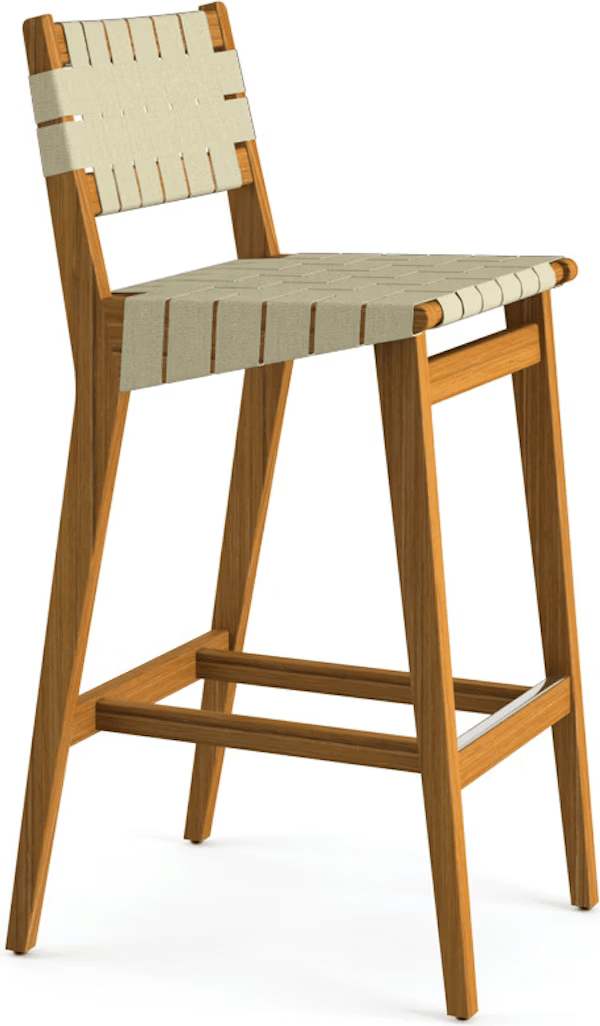 Risom Outdoor Barstool bar seating Knoll Bar Stool Antique Beige Sunbrella