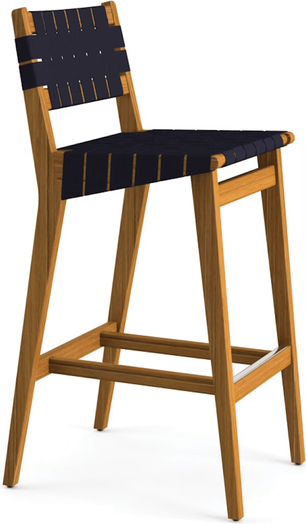 Risom Outdoor Barstool bar seating Knoll Bar Stool Navy Sunbrella