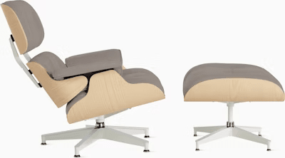 Eames Lounge Chair & Ottoman in White Ash lounge chair herman miller