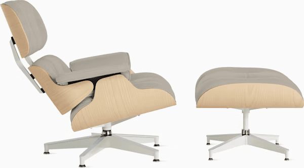 Eames Lounge Chair & Ottoman in White Ash lounge chair herman miller