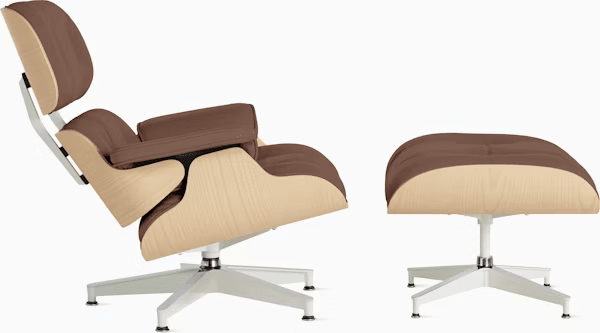 Eames Lounge Chair & Ottoman in White Ash lounge chair herman miller