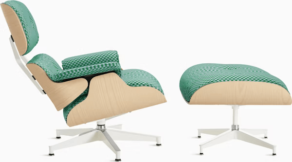 Eames Lounge Chair & Ottoman in White Ash lounge chair herman miller