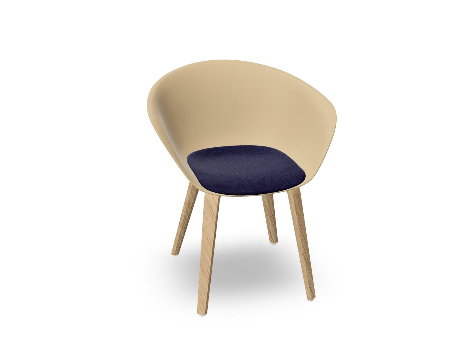 Duna 02 Wood Leg Chair With Seat Cushion Chairs Arper