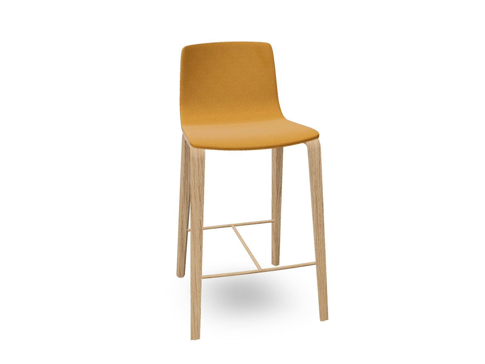 Aava 02-4 Wood Legs Polypropylene Counter & Bar Stool With Front Upholstery
