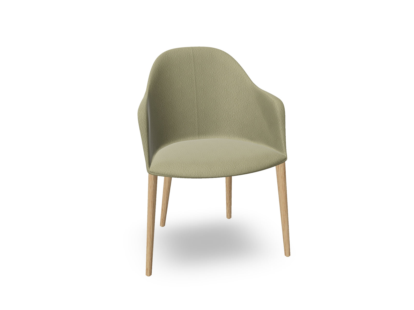 Cila Fully Upholstered Armchair with Timber Oak Four-leg Base