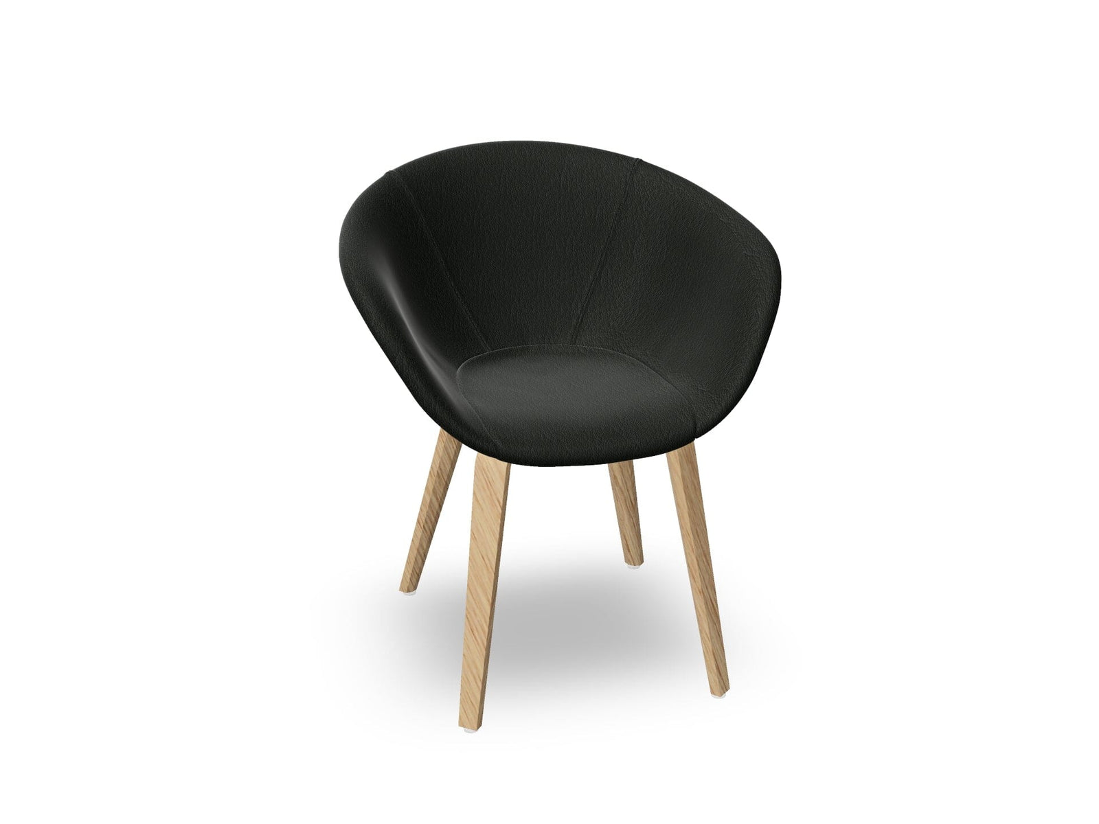 Duna 02 Wood Leg Chair With Front Upholstery Chairs Arper