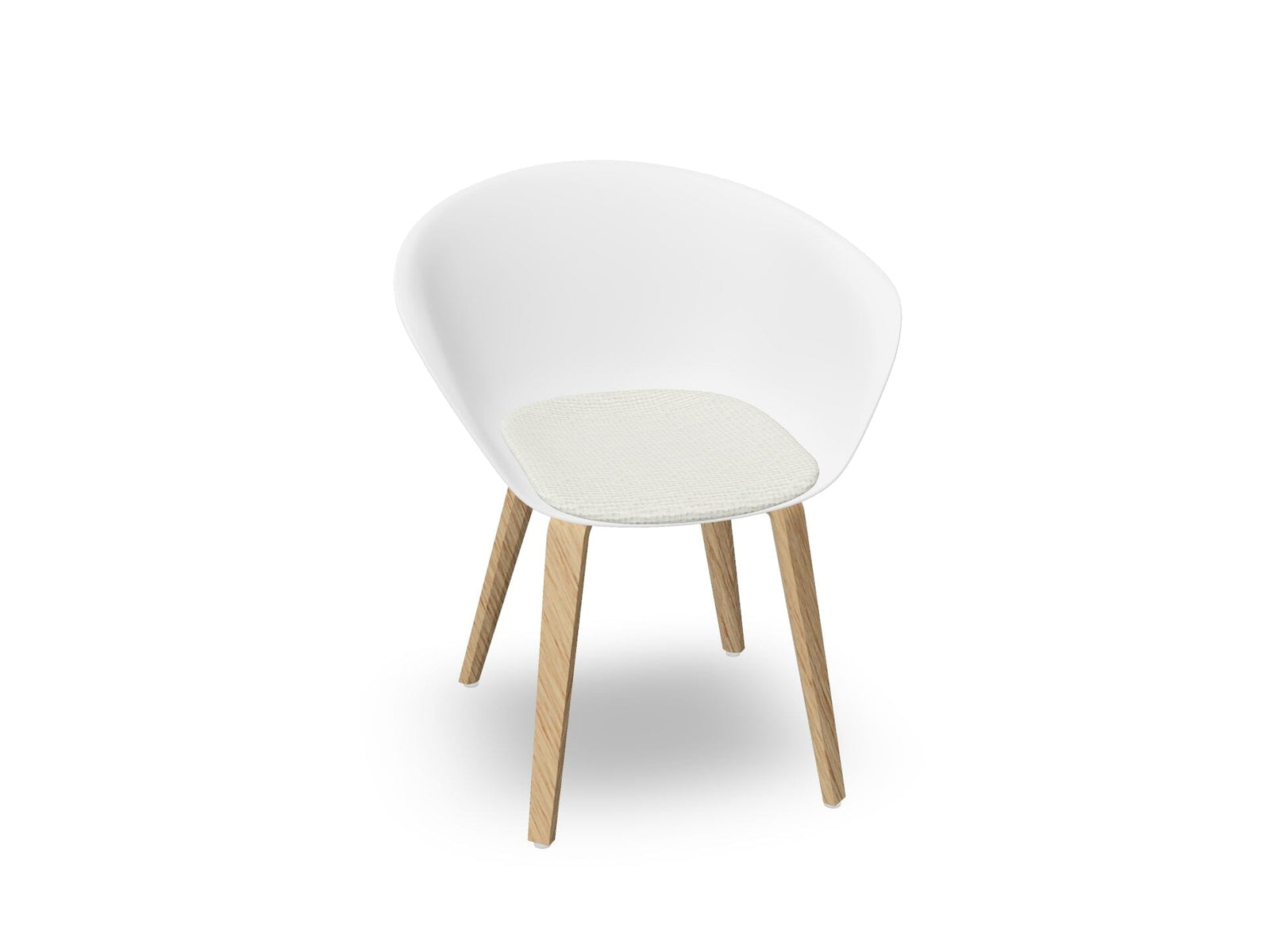 Duna 02 Wood Leg Chair With Seat Cushion Chairs Arper