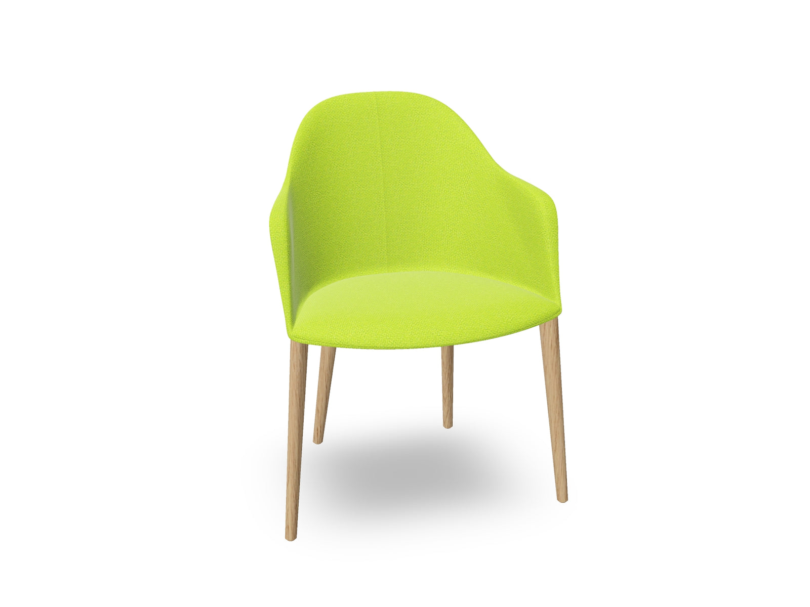 Cila Fully Upholstered Armchair with Timber Oak Four-leg Base