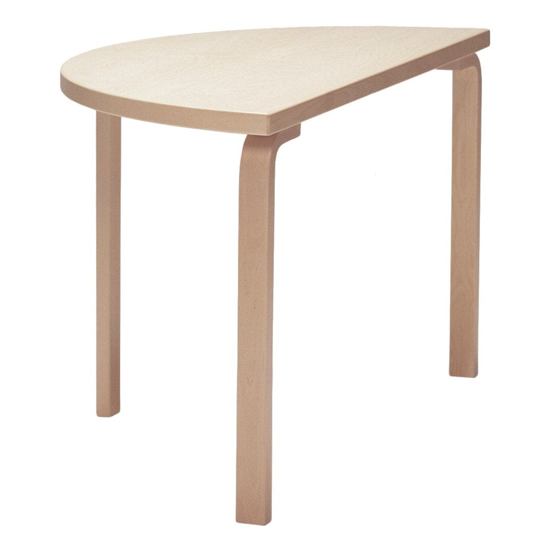 Aalto Table Half Round 95 table Artek Top Birch Veneer | Legs and Edge Band Natural Lacquered