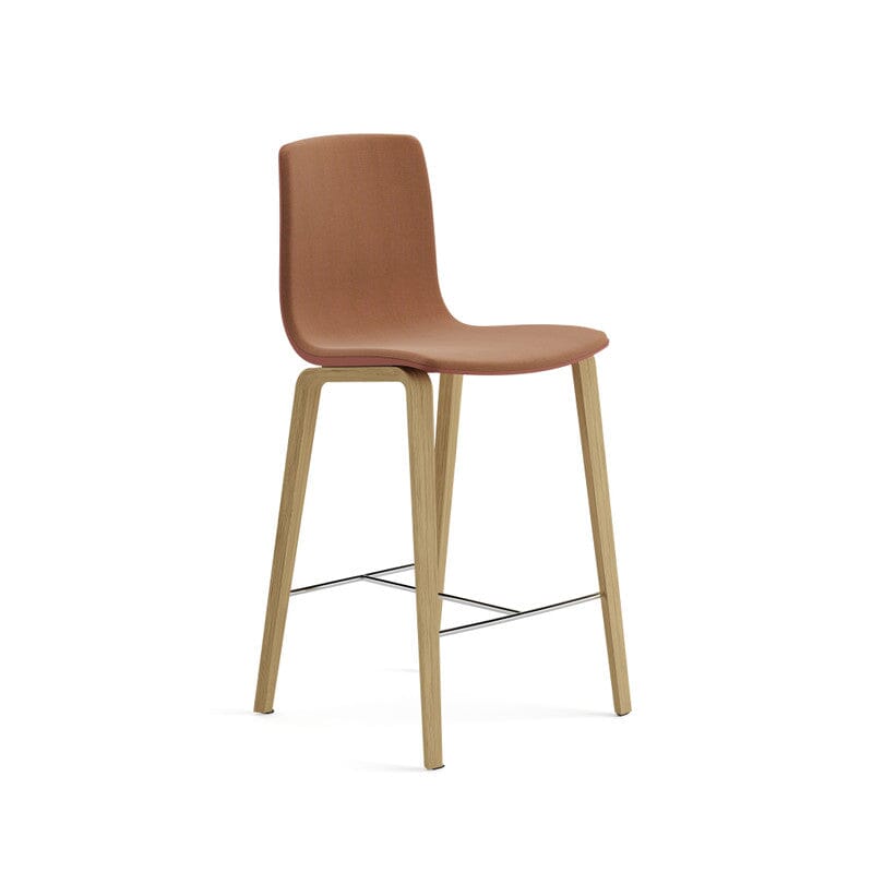 Aava 02-4 Wood Legs Polypropylene Counter & Bar Stool With Front Upholstery Chairs Arper
